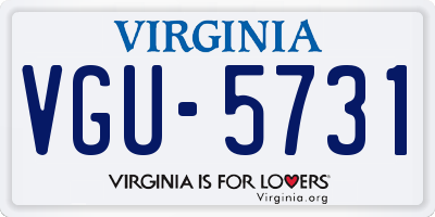 VA license plate VGU5731