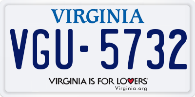 VA license plate VGU5732