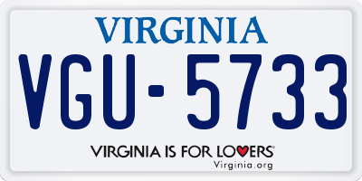VA license plate VGU5733