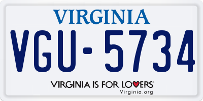 VA license plate VGU5734