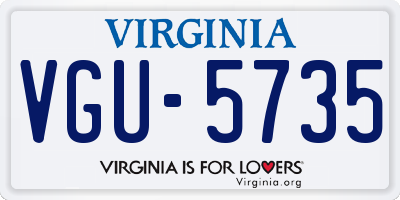 VA license plate VGU5735