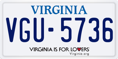 VA license plate VGU5736