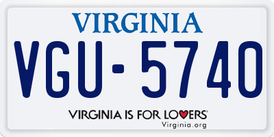 VA license plate VGU5740