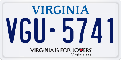 VA license plate VGU5741