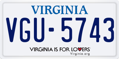 VA license plate VGU5743