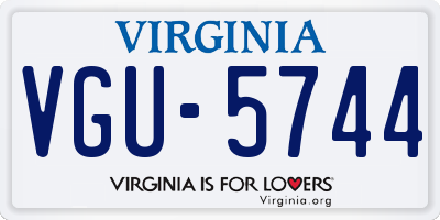 VA license plate VGU5744