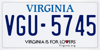 VA license plate VGU5745