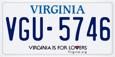 VA license plate VGU5746