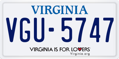 VA license plate VGU5747