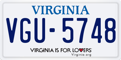 VA license plate VGU5748