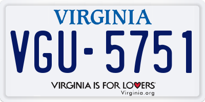 VA license plate VGU5751
