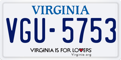 VA license plate VGU5753