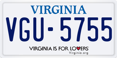 VA license plate VGU5755