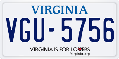 VA license plate VGU5756