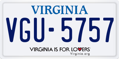 VA license plate VGU5757