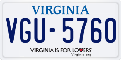 VA license plate VGU5760