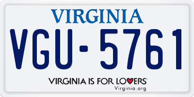 VA license plate VGU5761