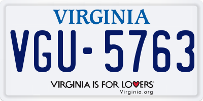 VA license plate VGU5763
