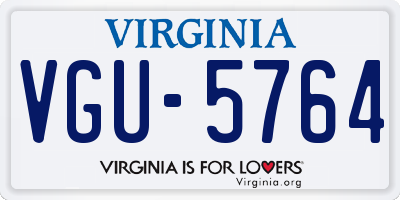 VA license plate VGU5764