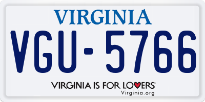 VA license plate VGU5766