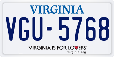 VA license plate VGU5768