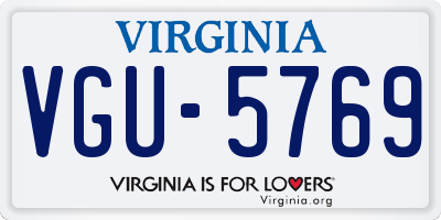 VA license plate VGU5769