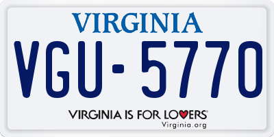 VA license plate VGU5770