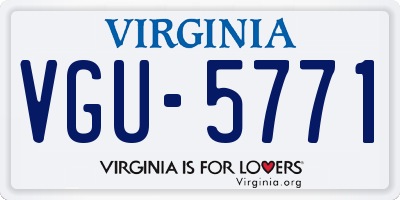 VA license plate VGU5771