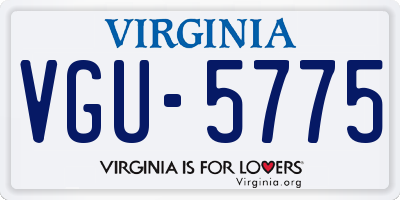VA license plate VGU5775