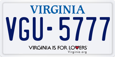 VA license plate VGU5777