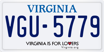 VA license plate VGU5779