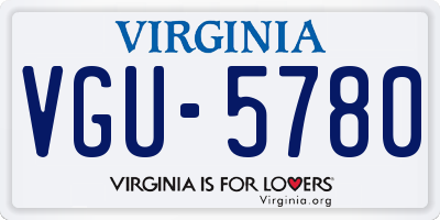 VA license plate VGU5780