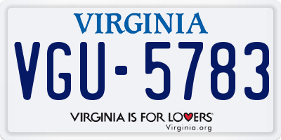 VA license plate VGU5783