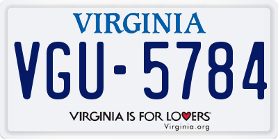 VA license plate VGU5784