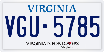 VA license plate VGU5785