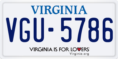 VA license plate VGU5786