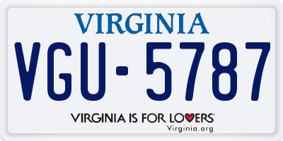 VA license plate VGU5787