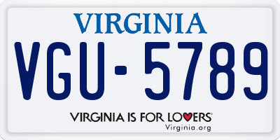 VA license plate VGU5789