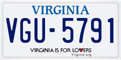 VA license plate VGU5791