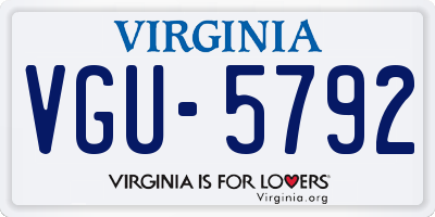VA license plate VGU5792