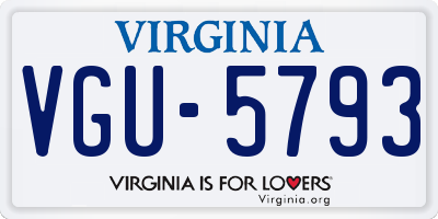 VA license plate VGU5793