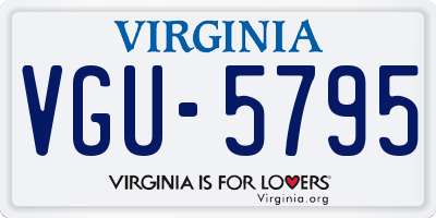 VA license plate VGU5795