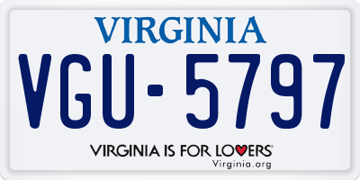 VA license plate VGU5797