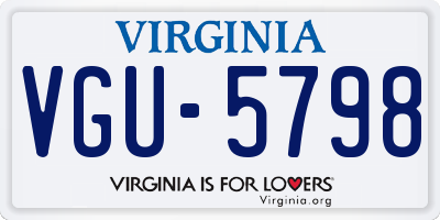 VA license plate VGU5798