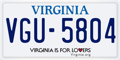 VA license plate VGU5804