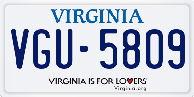 VA license plate VGU5809