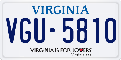 VA license plate VGU5810