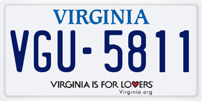 VA license plate VGU5811