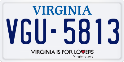 VA license plate VGU5813