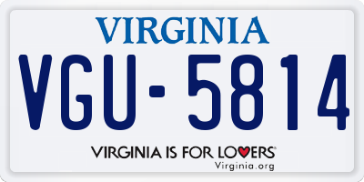 VA license plate VGU5814